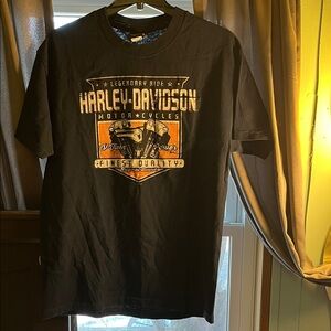 Harley-Davidson Black Tee with Orange Graphic